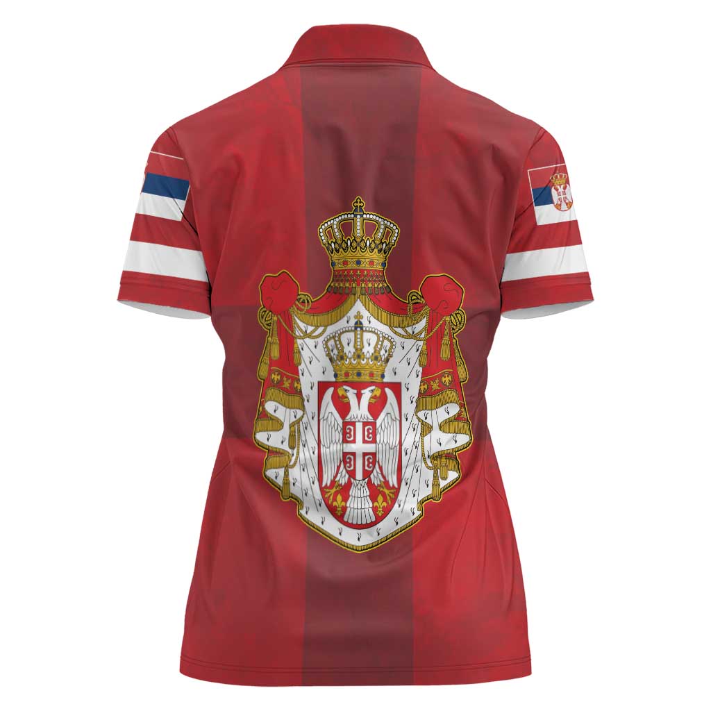 Serbia Women Polo Shirt Serbian Cross Eagle Tattoo