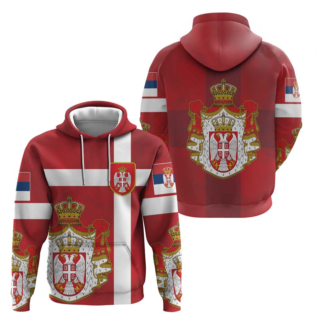 Serbia Zip Hoodie Serbian Cross Eagle Tattoo