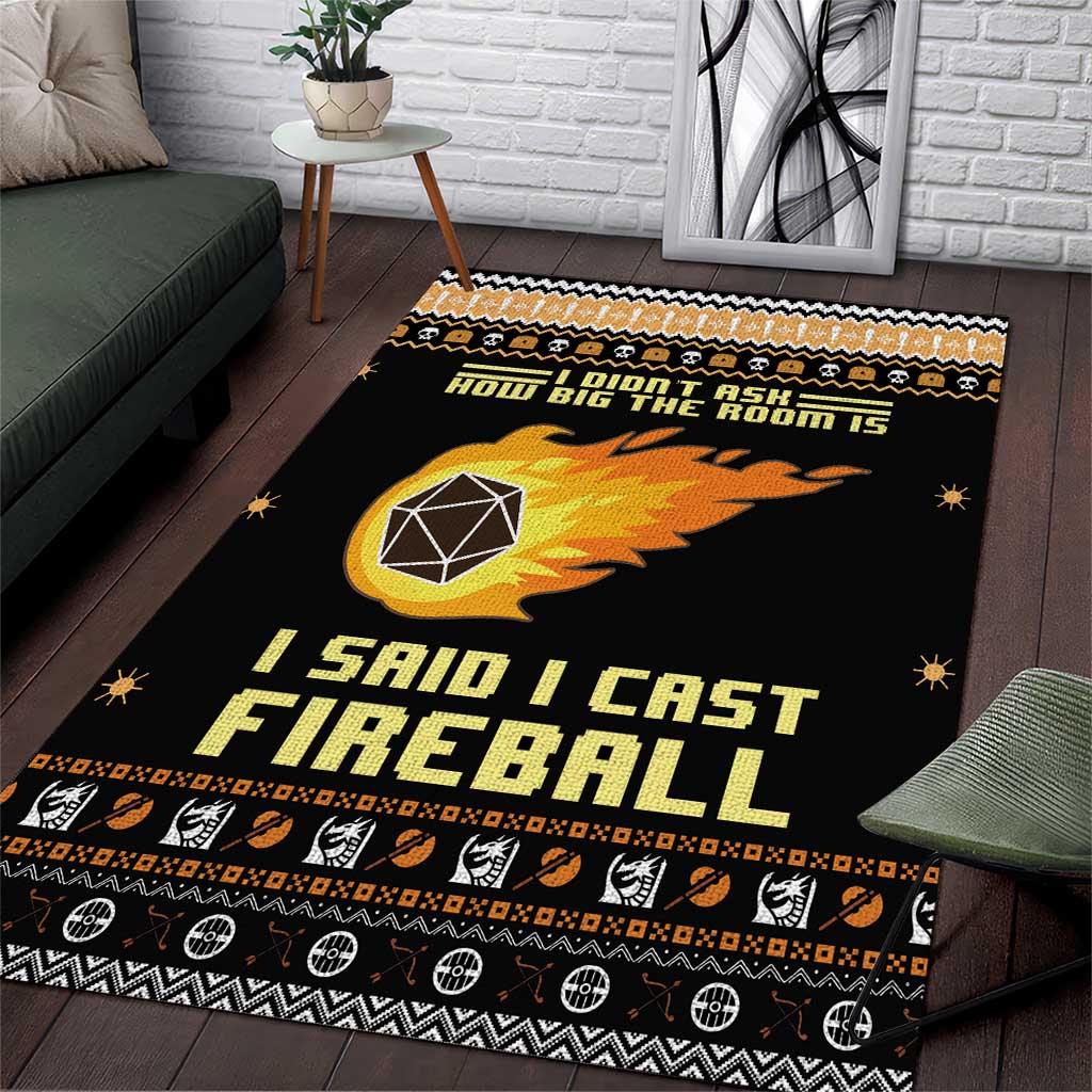I Said I Cast Fireball Christmas Area Rug I Said I Cast Fireball - Wonder Print Shop