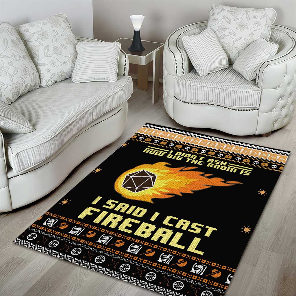 I Said I Cast Fireball Christmas Area Rug I Said I Cast Fireball - Wonder Print Shop