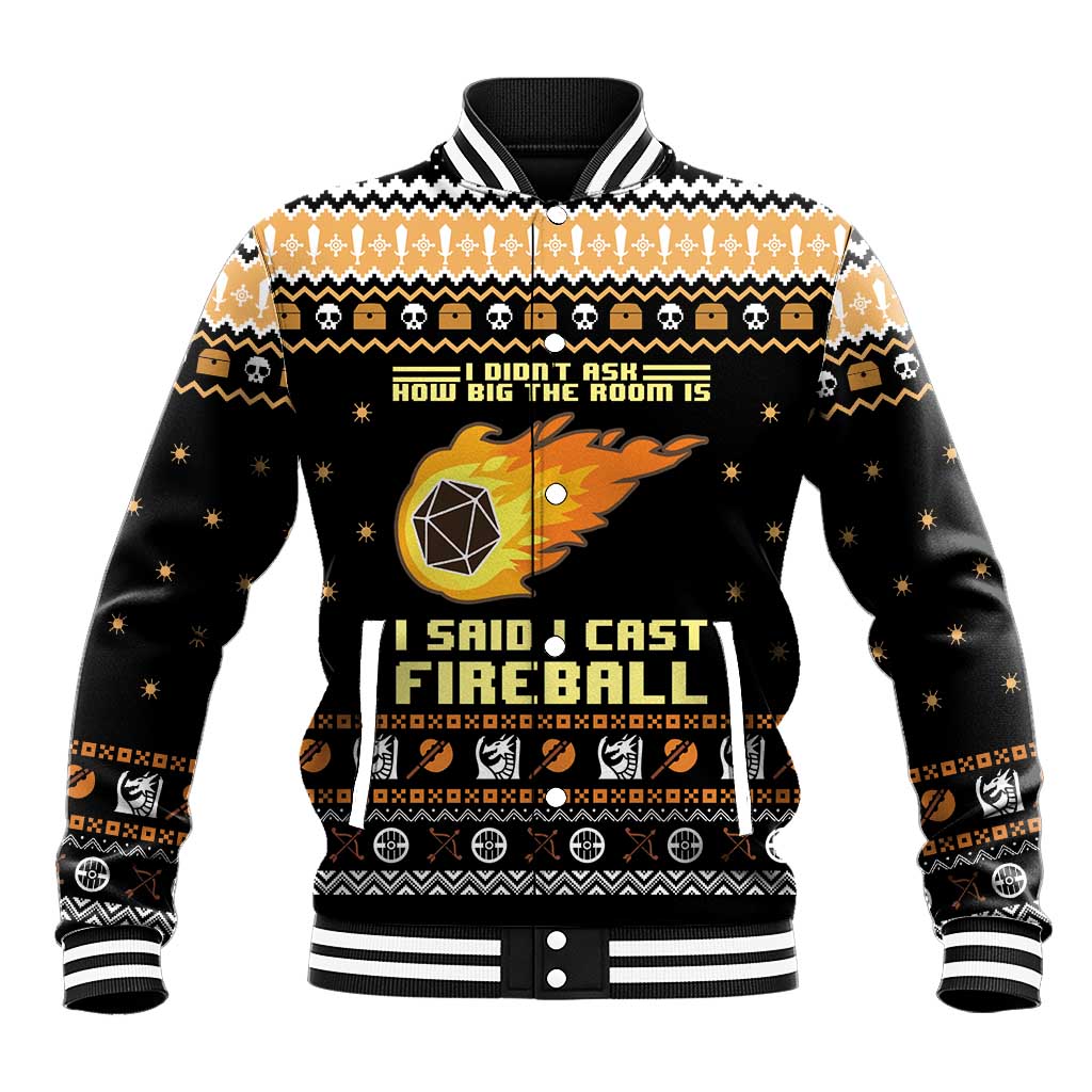 I Said I Cast Fireball Christmas Baseball Jacket I Said I Cast Fireball - Wonder Print Shop