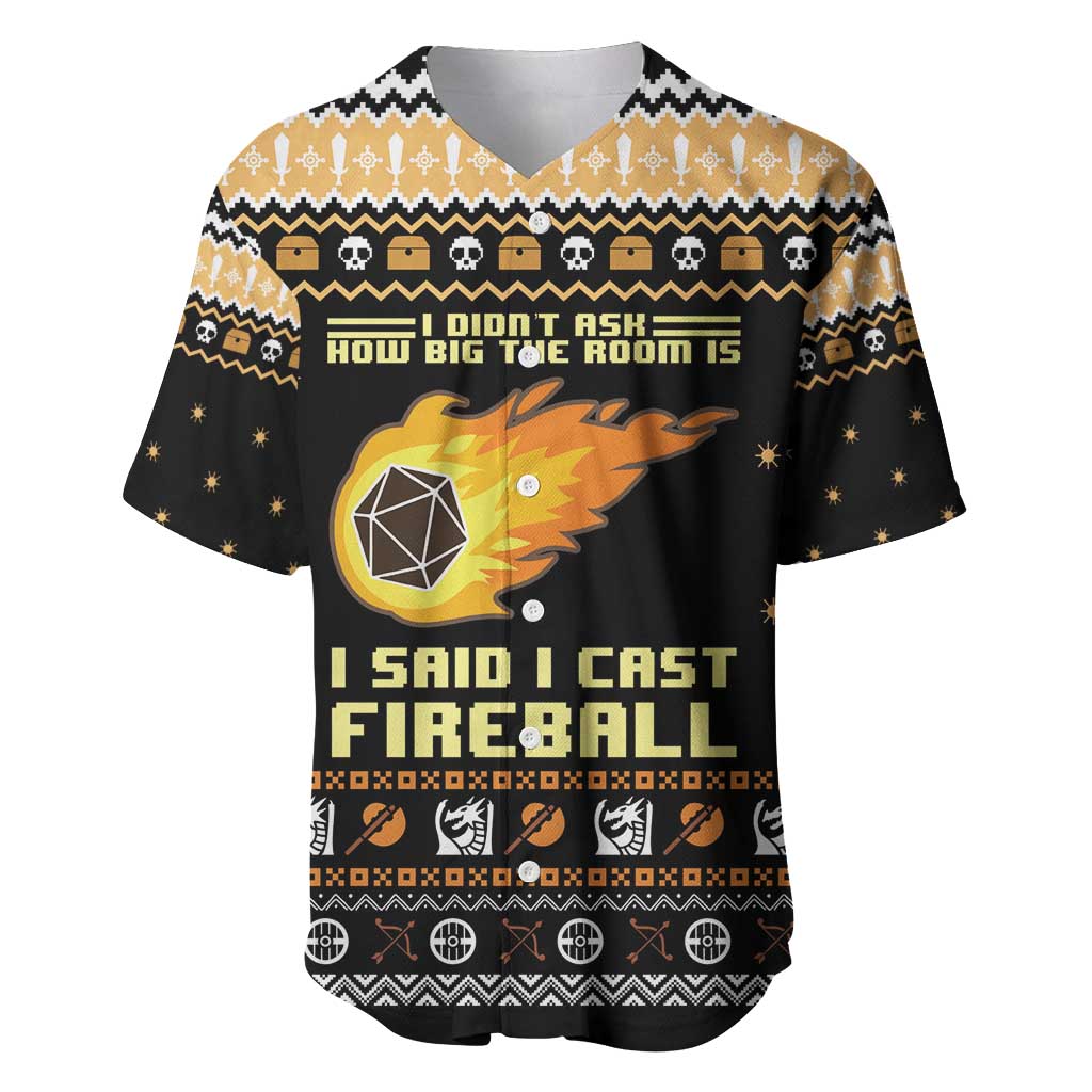 I Said I Cast Fireball Christmas Baseball Jersey I Said I Cast Fireball - Wonder Print Shop