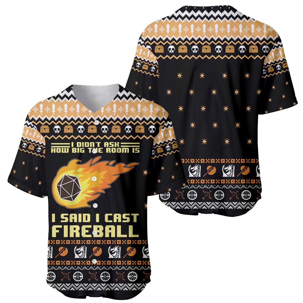 I Said I Cast Fireball Christmas Baseball Jersey I Said I Cast Fireball - Wonder Print Shop