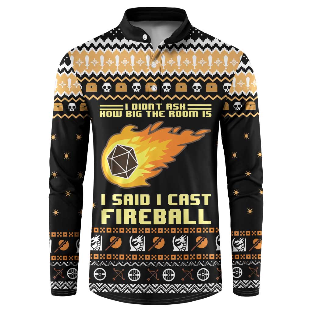 I Said I Cast Fireball Christmas Button Sweatshirt I Said I Cast Fireball - Wonder Print Shop