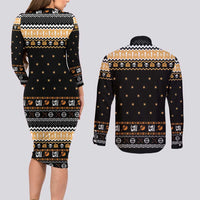 I Said I Cast Fireball Christmas Couples Matching Long Sleeve Bodycon Dress and Long Sleeve Button Shirt I Said I Cast Fireball - Wonder Print Shop