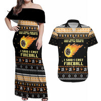 I Said I Cast Fireball Christmas Couples Matching Off Shoulder Maxi Dress and Hawaiian Shirt I Said I Cast Fireball - Wonder Print Shop