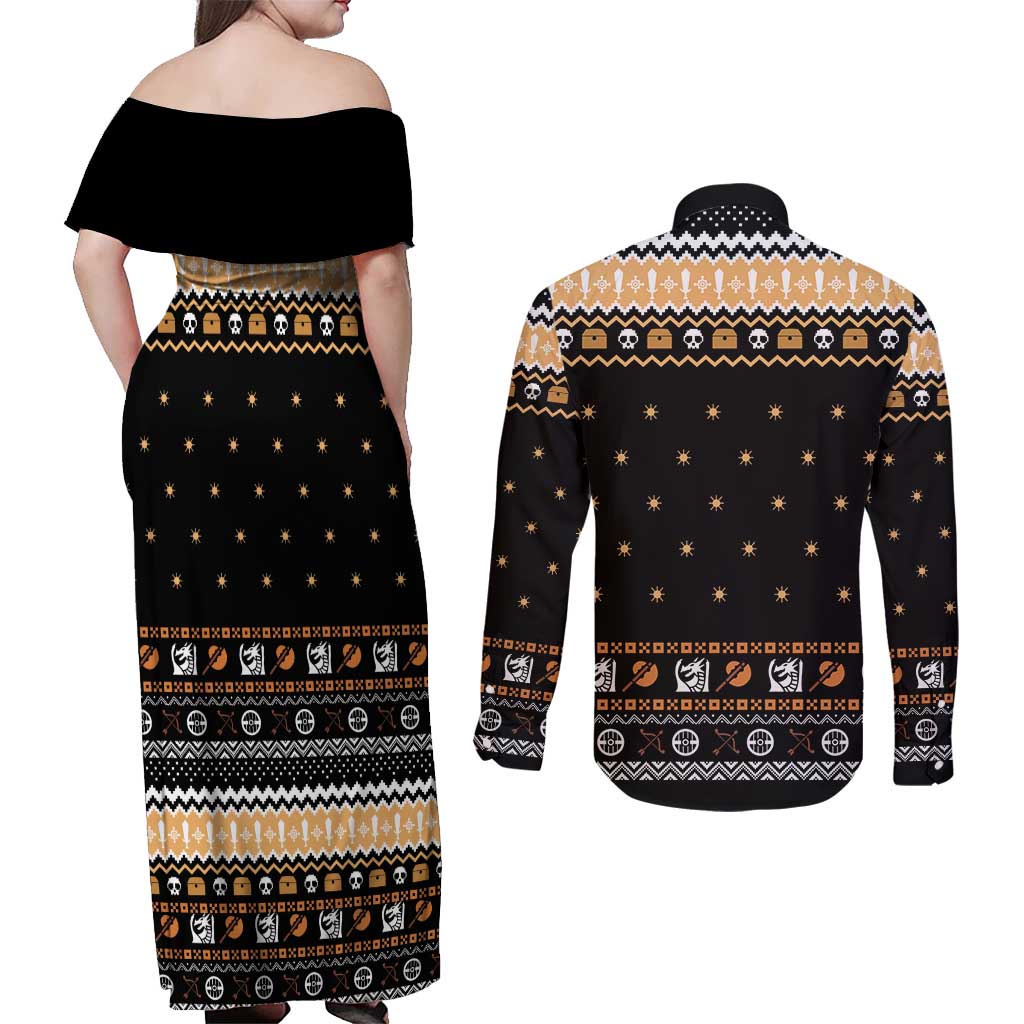 I Said I Cast Fireball Christmas Couples Matching Off Shoulder Maxi Dress and Long Sleeve Button Shirt I Said I Cast Fireball - Wonder Print Shop