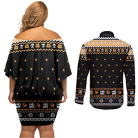 I Said I Cast Fireball Christmas Couples Matching Off Shoulder Short Dress and Long Sleeve Button Shirt I Said I Cast Fireball - Wonder Print Shop