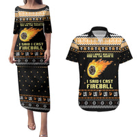I Said I Cast Fireball Christmas Couples Matching Puletasi and Hawaiian Shirt I Said I Cast Fireball - Wonder Print Shop