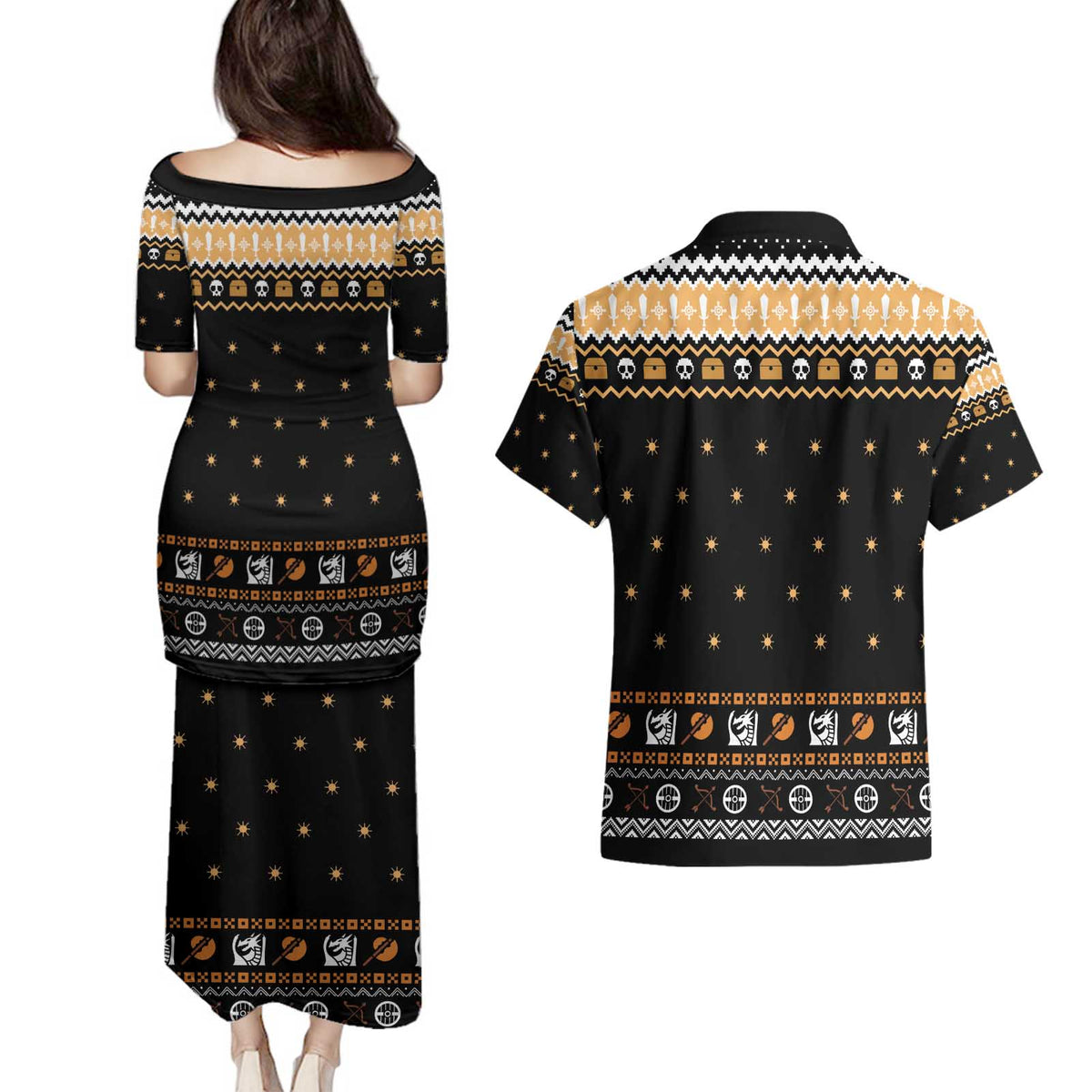 I Said I Cast Fireball Christmas Couples Matching Puletasi and Hawaiian Shirt I Said I Cast Fireball - Wonder Print Shop