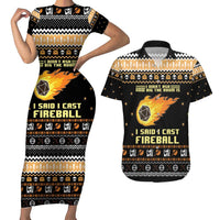 I Said I Cast Fireball Christmas Couples Matching Short Sleeve Bodycon Dress and Hawaiian Shirt I Said I Cast Fireball - Wonder Print Shop