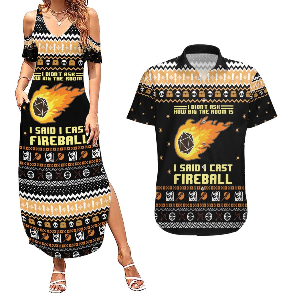 I Said I Cast Fireball Christmas Couples Matching Summer Maxi Dress and Hawaiian Shirt I Said I Cast Fireball - Wonder Print Shop