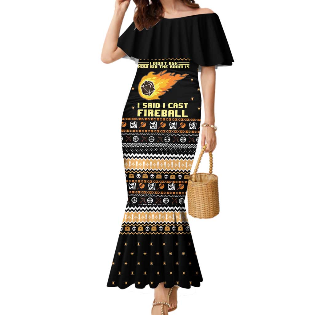 I Said I Cast Fireball Christmas Family Matching Mermaid Dress and Hawaiian Shirt I Said I Cast Fireball - Wonder Print Shop