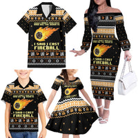 I Said I Cast Fireball Christmas Family Matching Off The Shoulder Long Sleeve Dress and Hawaiian Shirt I Said I Cast Fireball - Wonder Print Shop