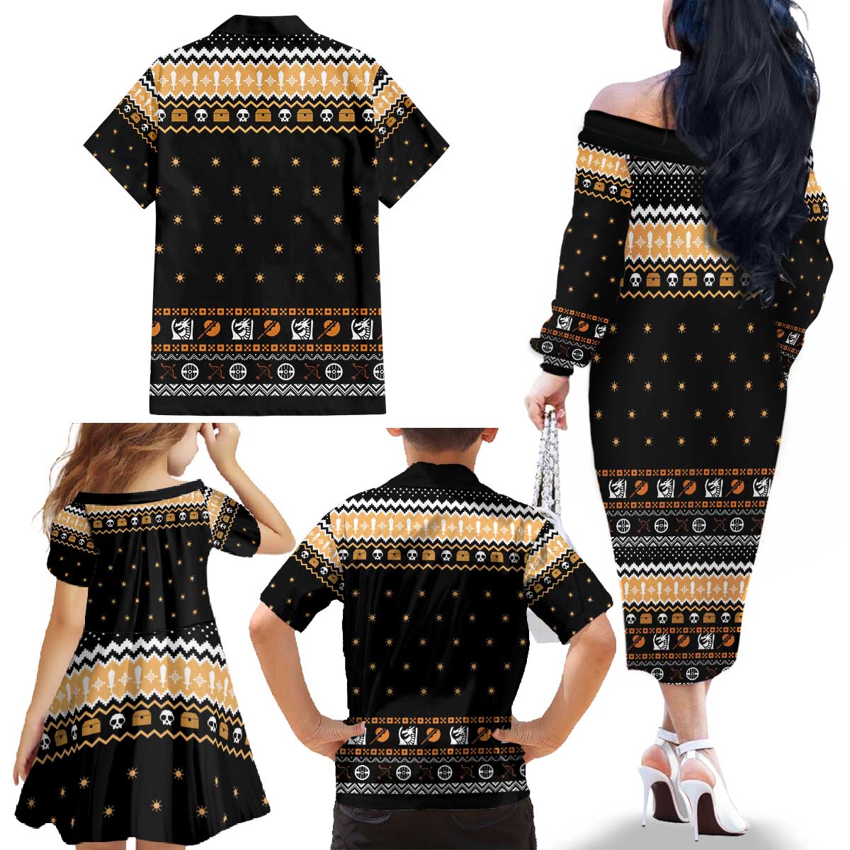 I Said I Cast Fireball Christmas Family Matching Off The Shoulder Long Sleeve Dress and Hawaiian Shirt I Said I Cast Fireball - Wonder Print Shop