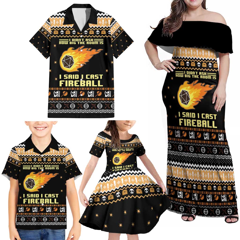 I Said I Cast Fireball Christmas Family Matching Off Shoulder Maxi Dress and Hawaiian Shirt I Said I Cast Fireball - Wonder Print Shop