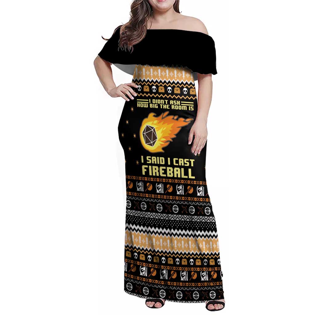 I Said I Cast Fireball Christmas Family Matching Off Shoulder Maxi Dress and Hawaiian Shirt I Said I Cast Fireball - Wonder Print Shop