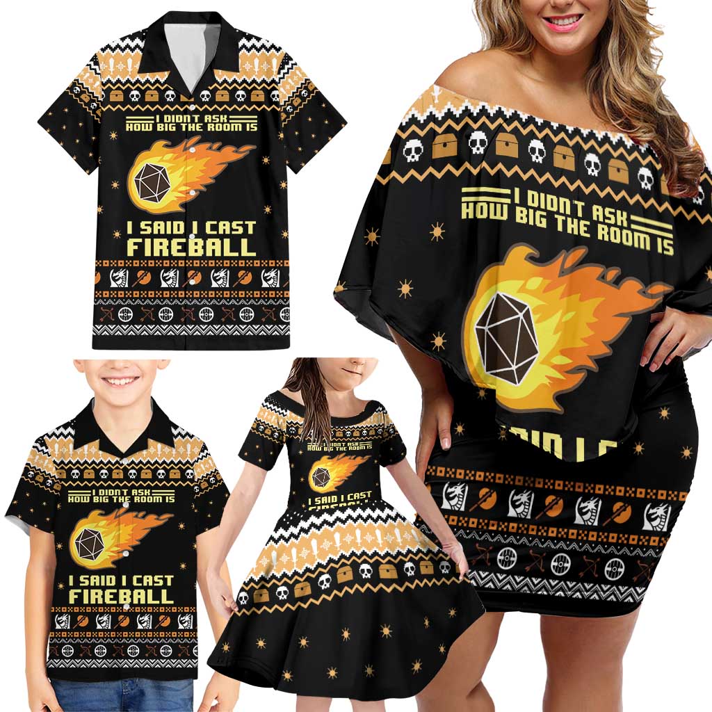 I Said I Cast Fireball Christmas Family Matching Off Shoulder Short Dress and Hawaiian Shirt I Said I Cast Fireball - Wonder Print Shop