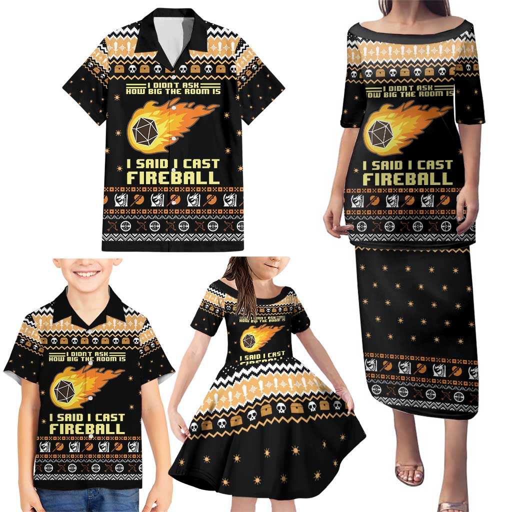 I Said I Cast Fireball Christmas Family Matching Puletasi and Hawaiian Shirt I Said I Cast Fireball - Wonder Print Shop
