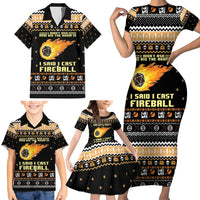 I Said I Cast Fireball Christmas Family Matching Short Sleeve Bodycon Dress and Hawaiian Shirt I Said I Cast Fireball - Wonder Print Shop
