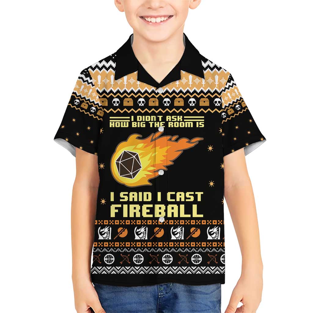 I Said I Cast Fireball Christmas Family Matching Short Sleeve Bodycon Dress and Hawaiian Shirt I Said I Cast Fireball - Wonder Print Shop