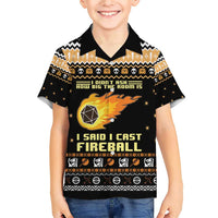 I Said I Cast Fireball Christmas Family Matching Short Sleeve Bodycon Dress and Hawaiian Shirt I Said I Cast Fireball - Wonder Print Shop