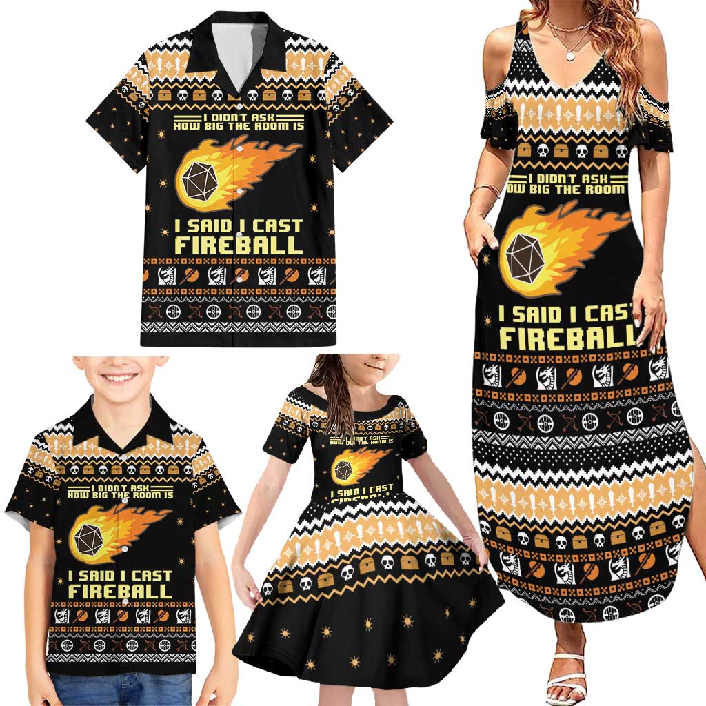 I Said I Cast Fireball Christmas Family Matching Summer Maxi Dress and Hawaiian Shirt I Said I Cast Fireball - Wonder Print Shop