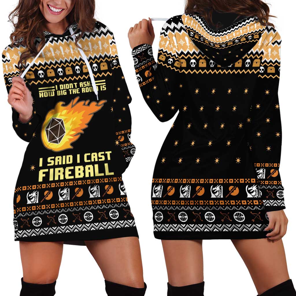 I Said I Cast Fireball Christmas Hoodie Dress I Said I Cast Fireball - Wonder Print Shop