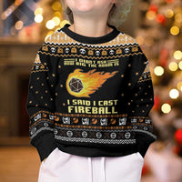 I Said I Cast Fireball Christmas Kid Ugly Christmas Sweater - Wonder Print Shop