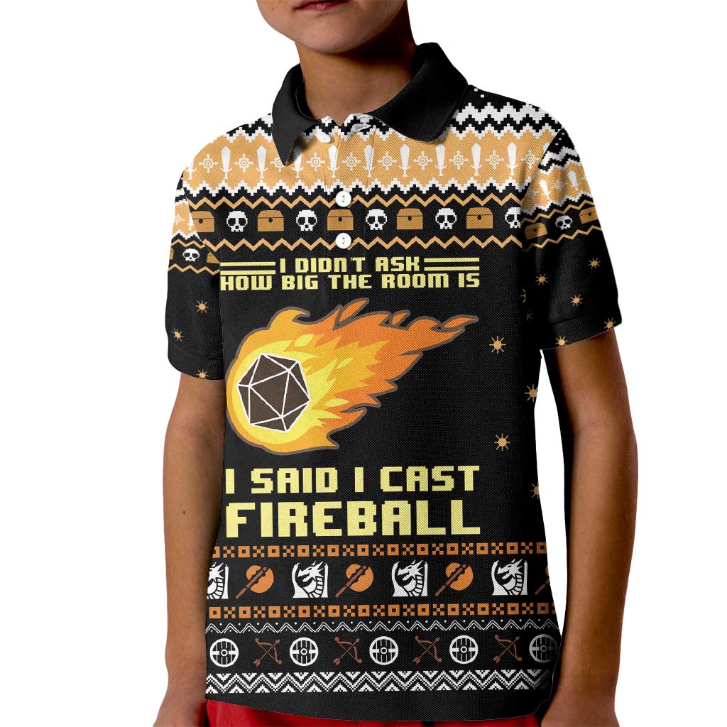I Said I Cast Fireball Christmas Kid Polo Shirt I Said I Cast Fireball - Wonder Print Shop
