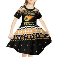I Said I Cast Fireball Christmas Kid Short Sleeve Dress I Said I Cast Fireball - Wonder Print Shop