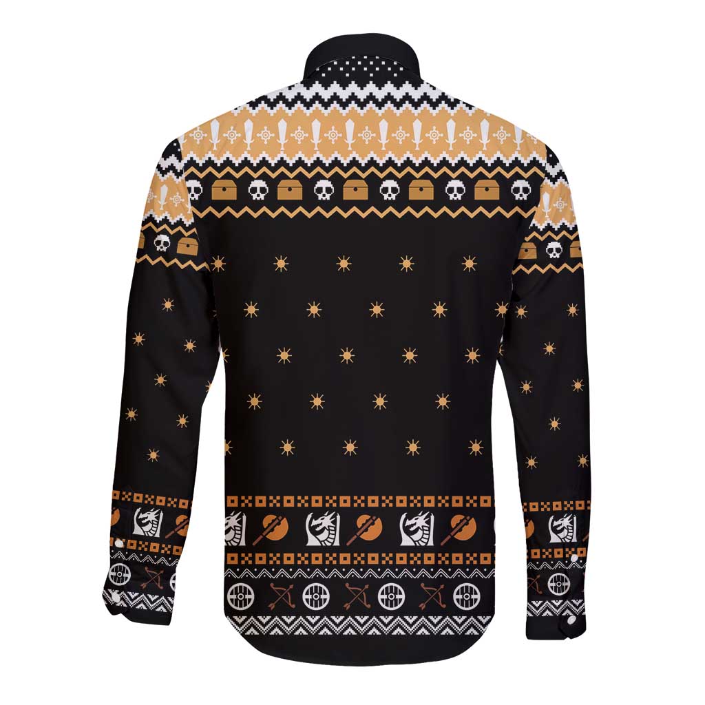 I Said I Cast Fireball Christmas Long Sleeve Button Shirt I Said I Cast Fireball - Wonder Print Shop