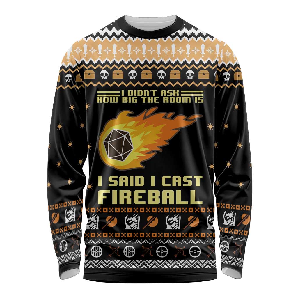 I Said I Cast Fireball Christmas Long Sleeve Shirt I Said I Cast Fireball - Wonder Print Shop