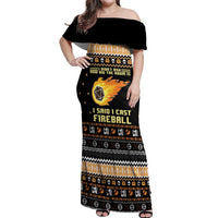 I Said I Cast Fireball Christmas Off Shoulder Maxi Dress I Said I Cast Fireball - Wonder Print Shop