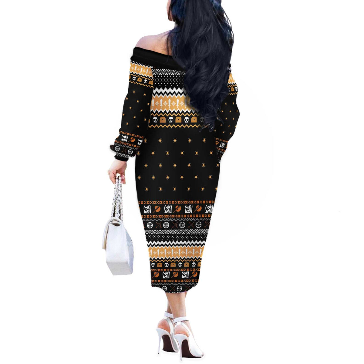 I Said I Cast Fireball Christmas Off The Shoulder Long Sleeve Dress I Said I Cast Fireball - Wonder Print Shop
