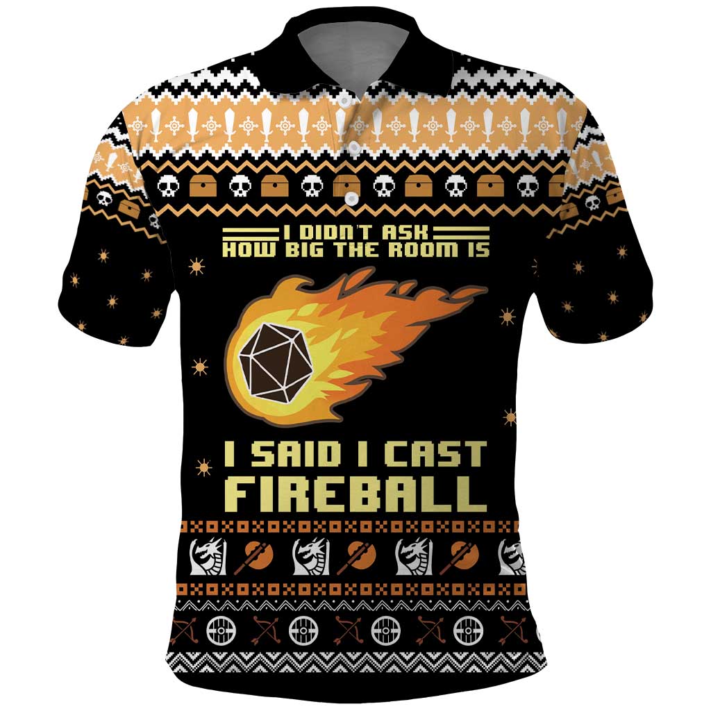I Said I Cast Fireball Christmas Polo Shirt I Said I Cast Fireball - Wonder Print Shop