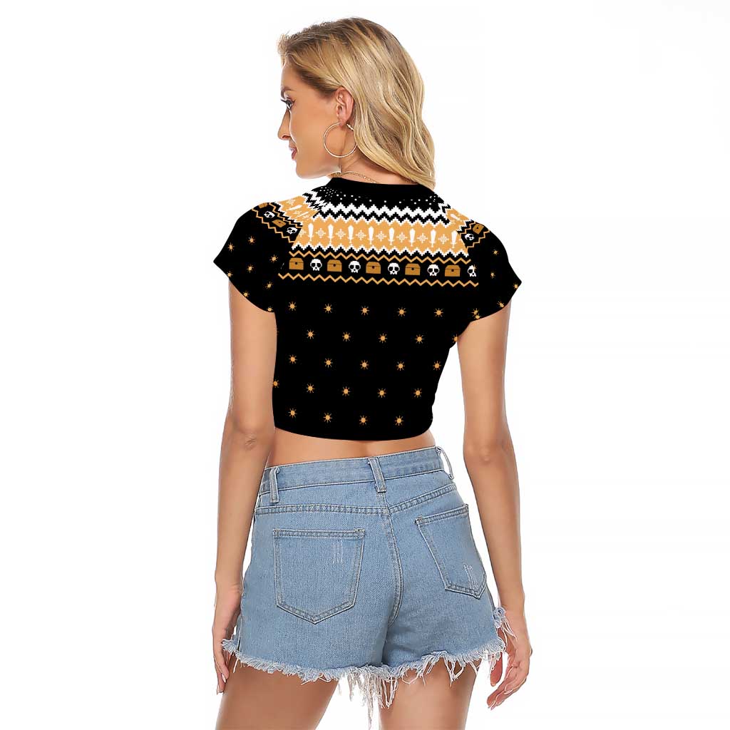 I Said I Cast Fireball Christmas Raglan Cropped T Shirt I Said I Cast Fireball - Wonder Print Shop