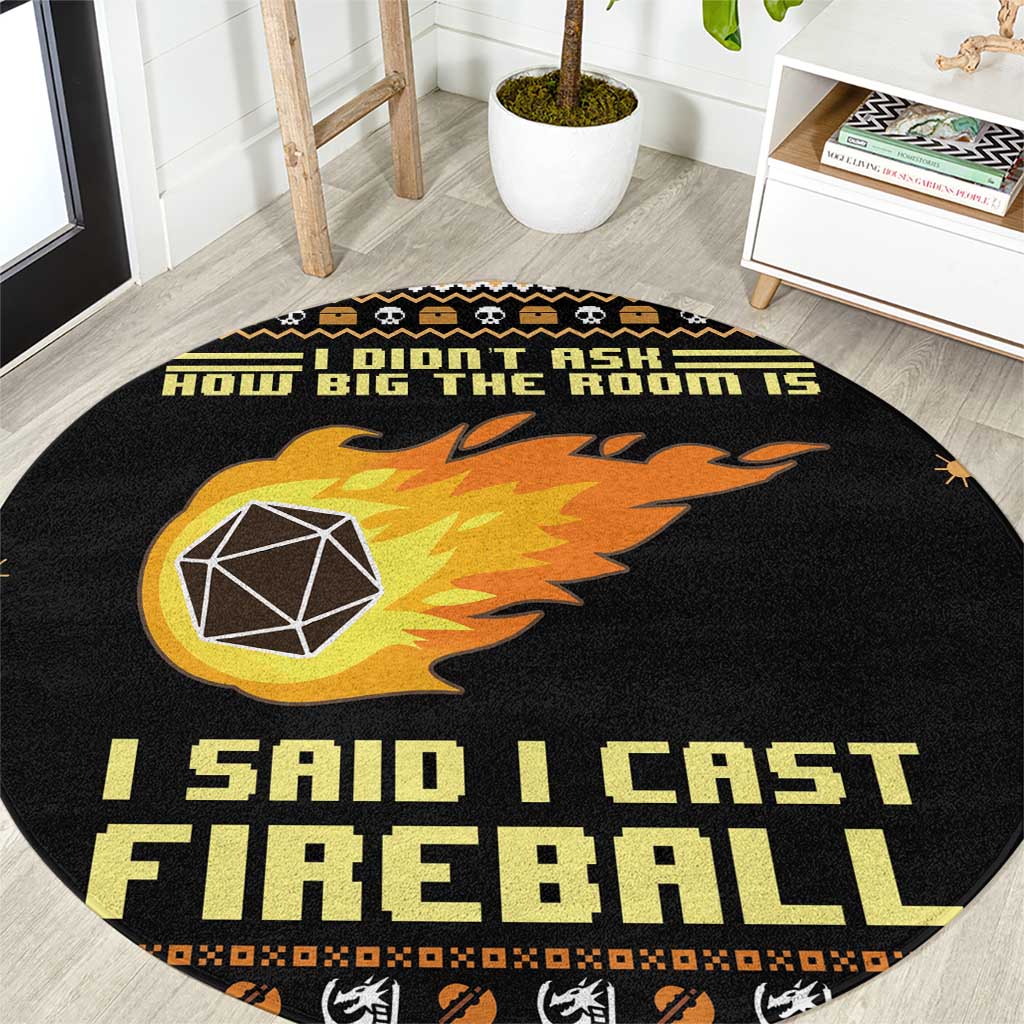 I Said I Cast Fireball Christmas Round Carpet I Said I Cast Fireball
