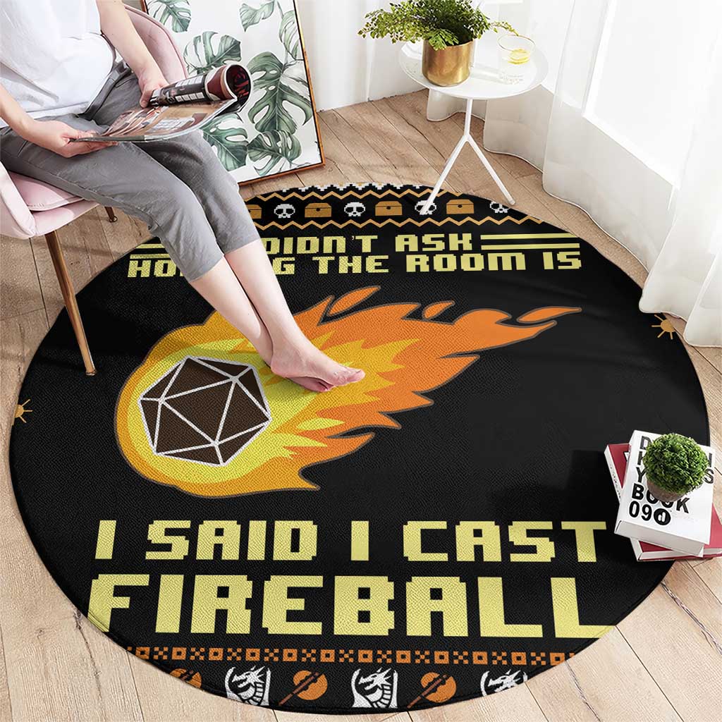 I Said I Cast Fireball Christmas Round Carpet I Said I Cast Fireball