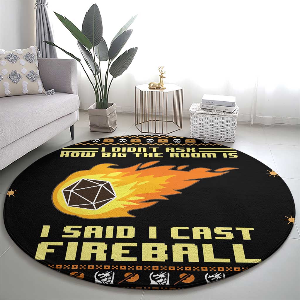 I Said I Cast Fireball Christmas Round Carpet I Said I Cast Fireball