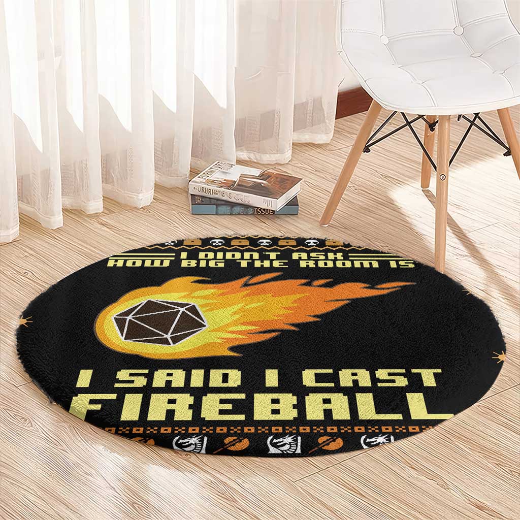I Said I Cast Fireball Christmas Round Carpet I Said I Cast Fireball