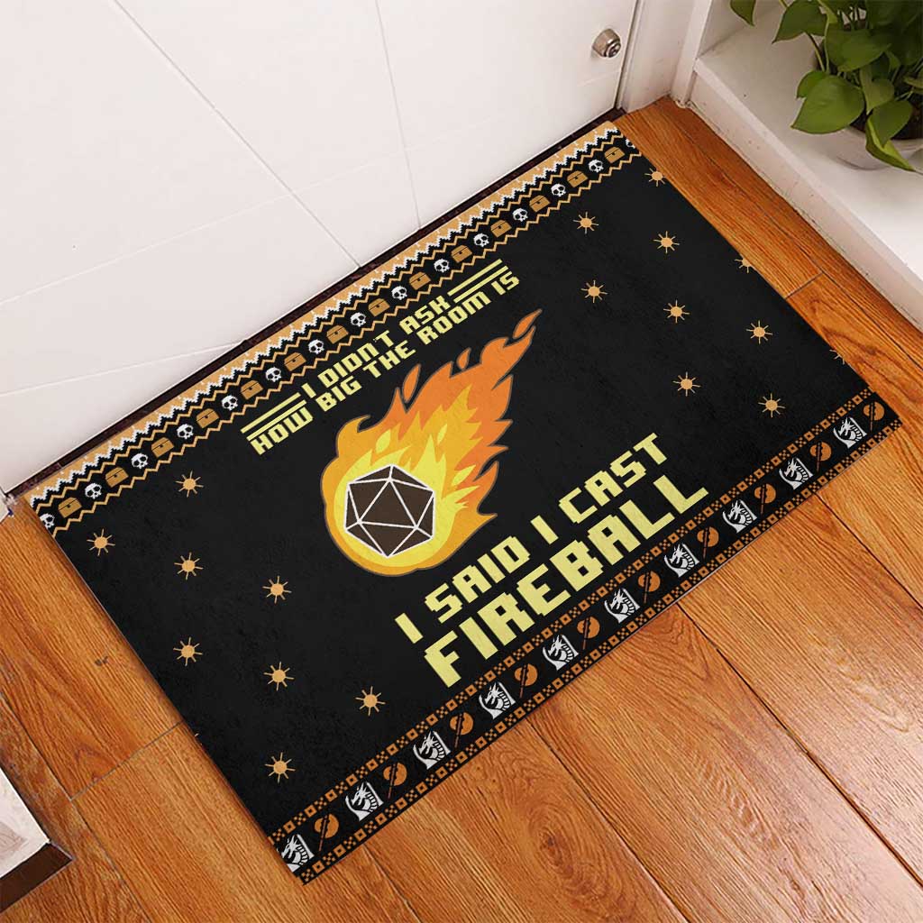 I Said I Cast Fireball Christmas Rubber Doormat I Said I Cast Fireball - Wonder Print Shop