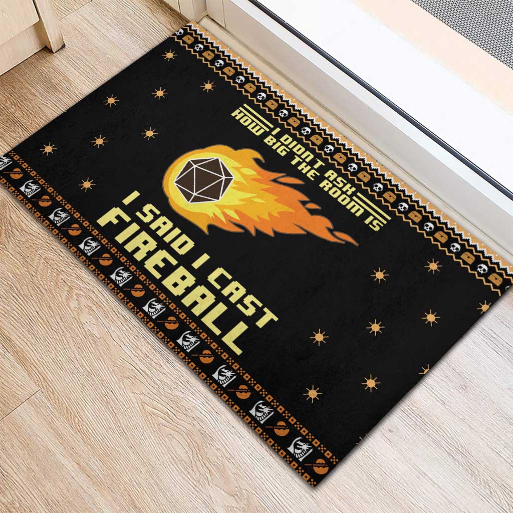 I Said I Cast Fireball Christmas Rubber Doormat I Said I Cast Fireball - Wonder Print Shop