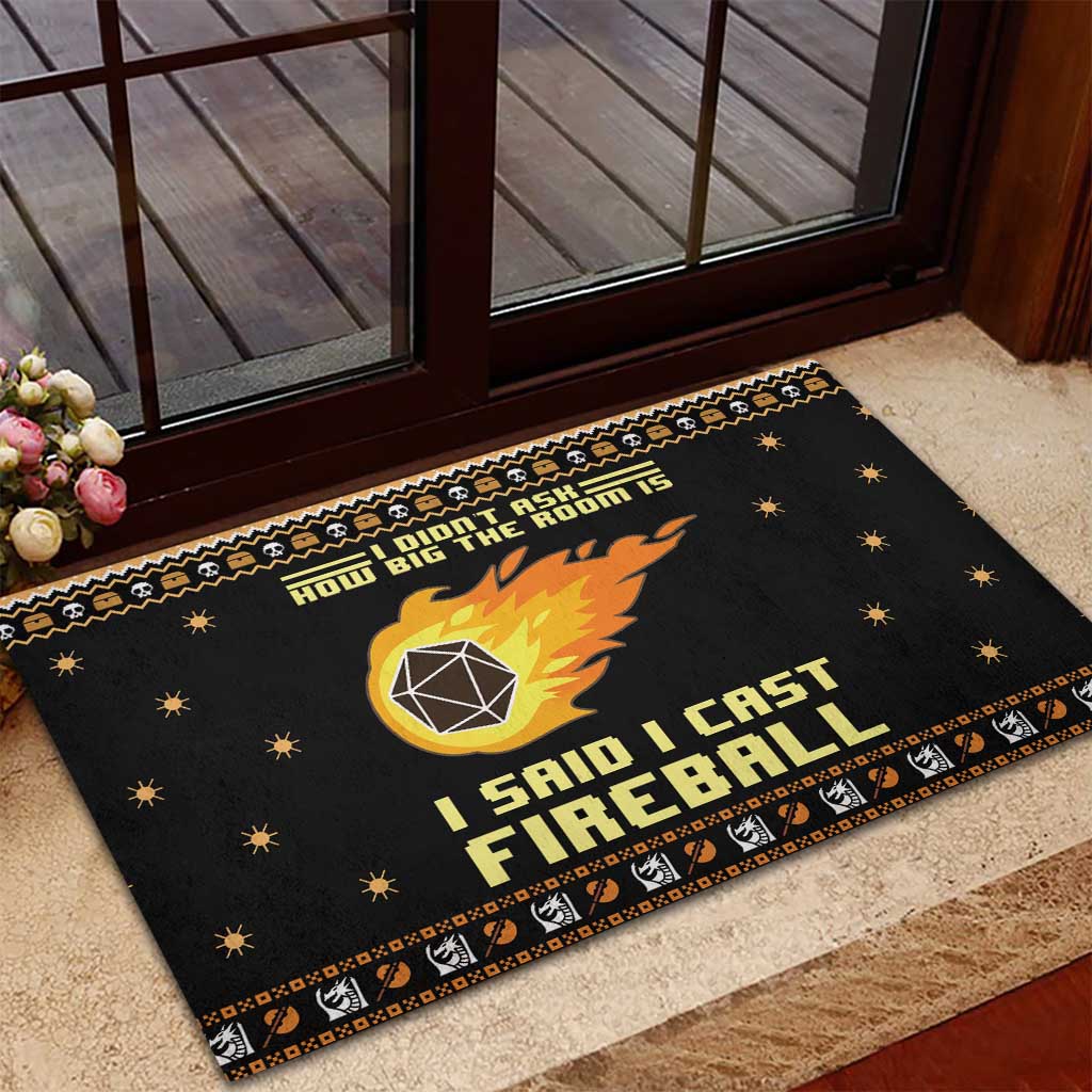 I Said I Cast Fireball Christmas Rubber Doormat I Said I Cast Fireball - Wonder Print Shop