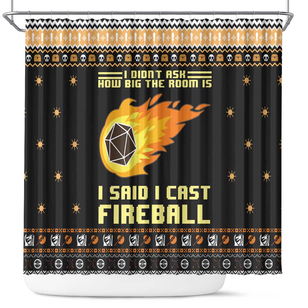 I Said I Cast Fireball Christmas Shower Curtain I Said I Cast Fireball