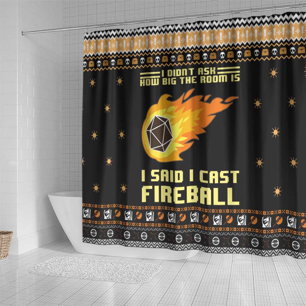 I Said I Cast Fireball Christmas Shower Curtain I Said I Cast Fireball