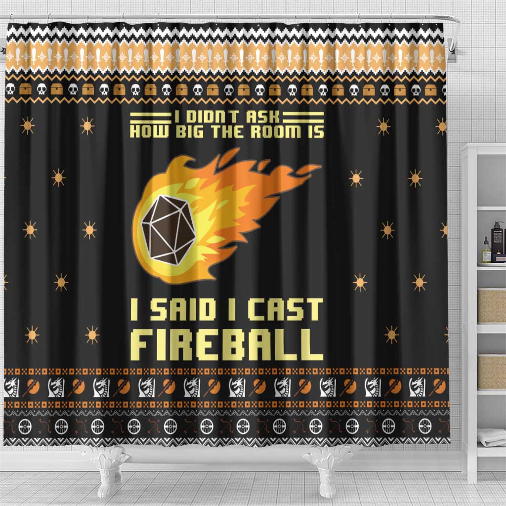I Said I Cast Fireball Christmas Shower Curtain I Said I Cast Fireball