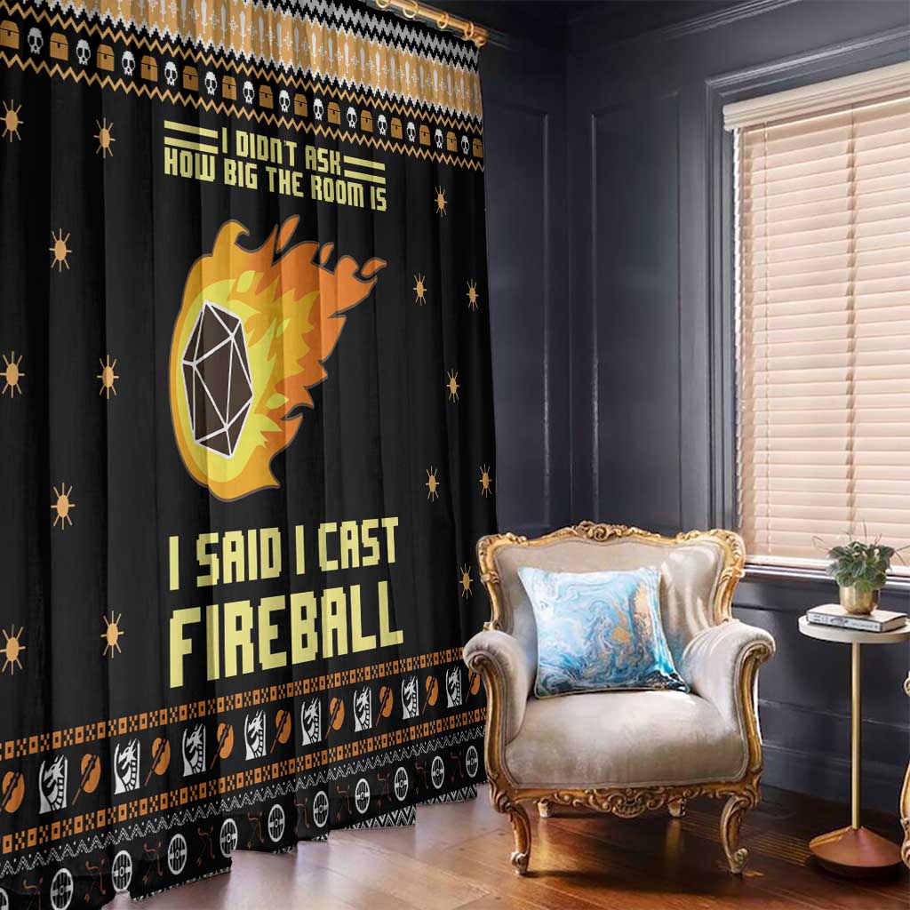 I Said I Cast Fireball Christmas Window Curtain I Said I Cast Fireball - Wonder Print Shop