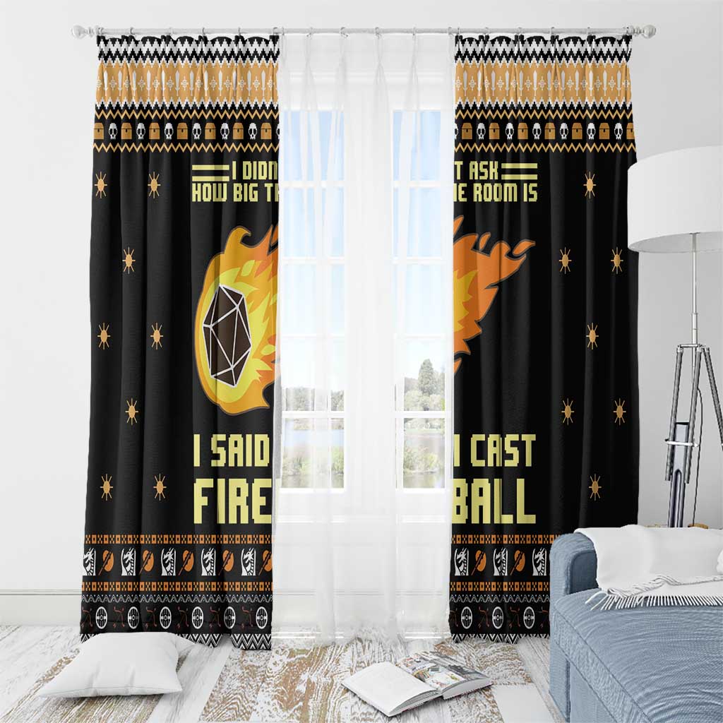 I Said I Cast Fireball Christmas Window Curtain I Said I Cast Fireball - Wonder Print Shop