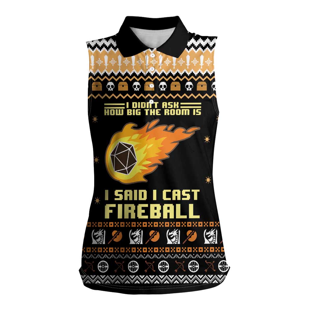 I Said I Cast Fireball Christmas Women Sleeveless Polo Shirt I Said I Cast Fireball - Wonder Print Shop